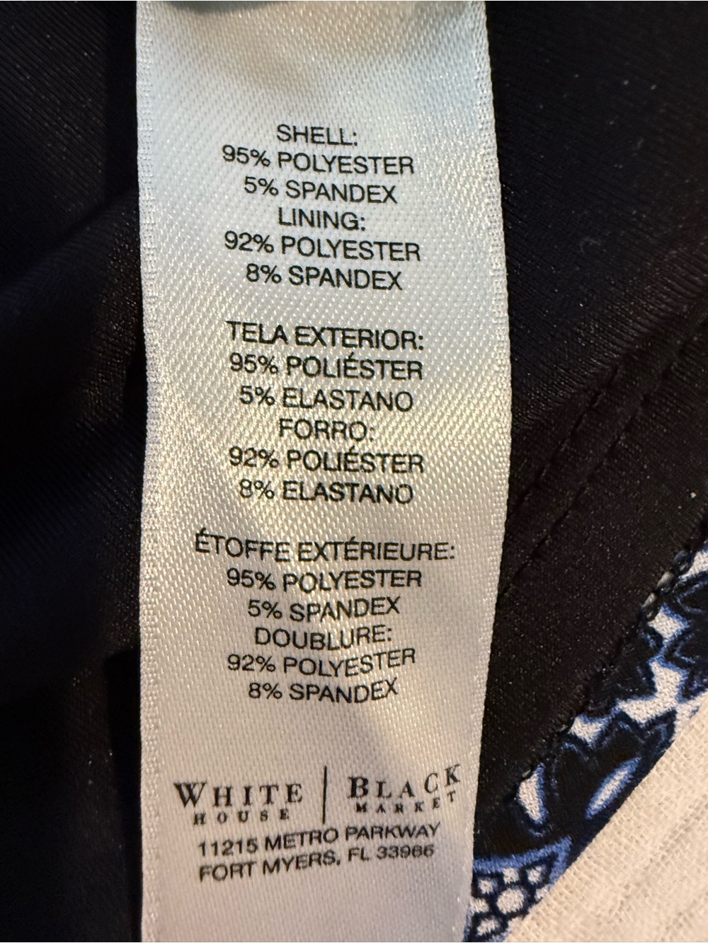 White House Black Market Halter Neck Black and Blue Tank Blouse, size xl - Picture 9 of 10